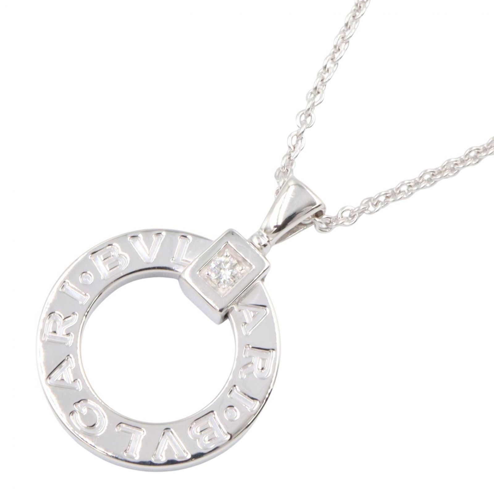 ブルガリ BVLGARI ネックレス ブルガリブルガリ 1PD ネックレス 首回り38.5-45.5㎝ K18WG（ホワイトゴールド） ダイヤモンド ブルガリブルガリ 1PD ネックレス レディース