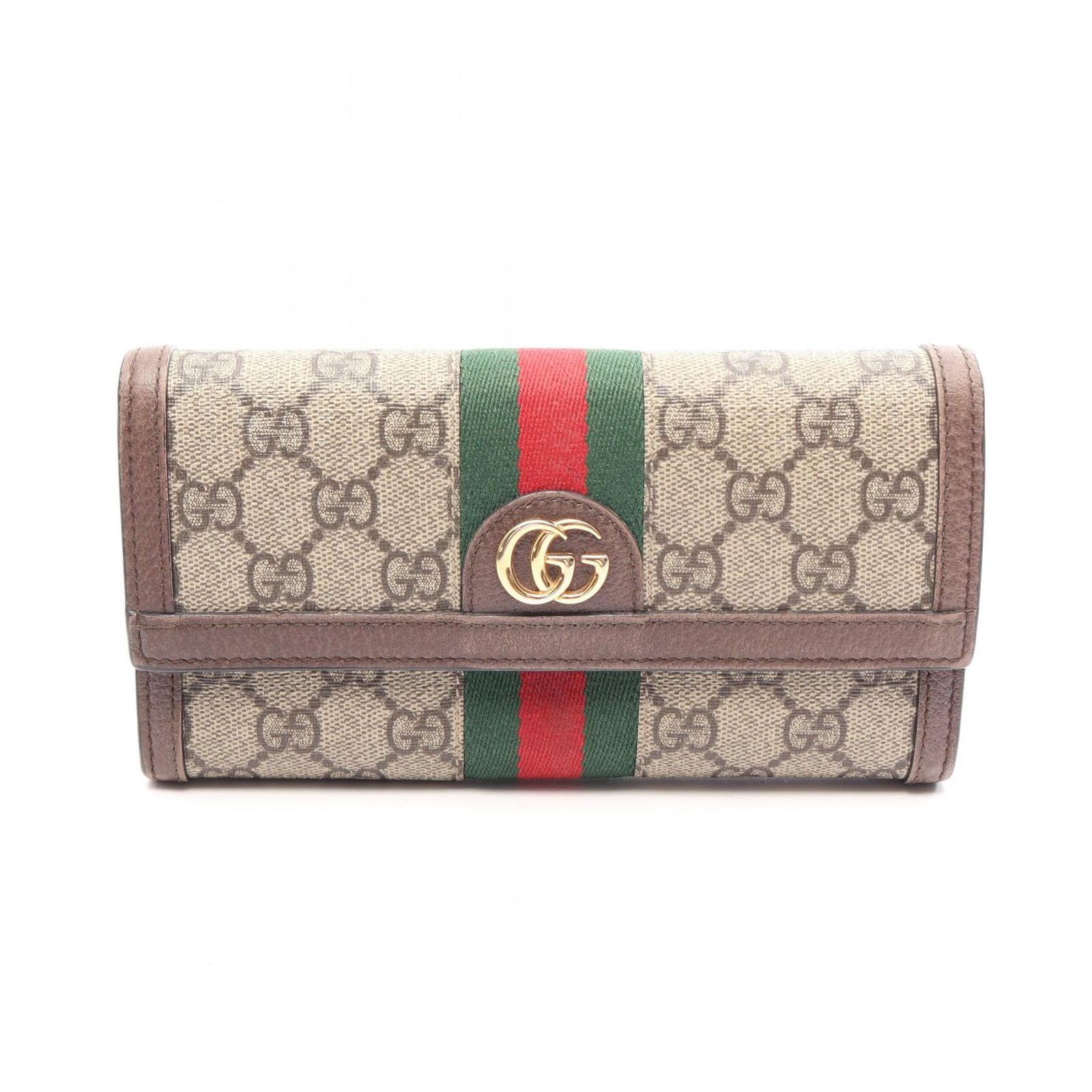 グッチ GUCCI 二つ折り長財布 オフィディア GGスプリーム コンチネンタルウォレット 523153 ベージュ/ブラウン レザー オフディア コンチネンタル ウォレット