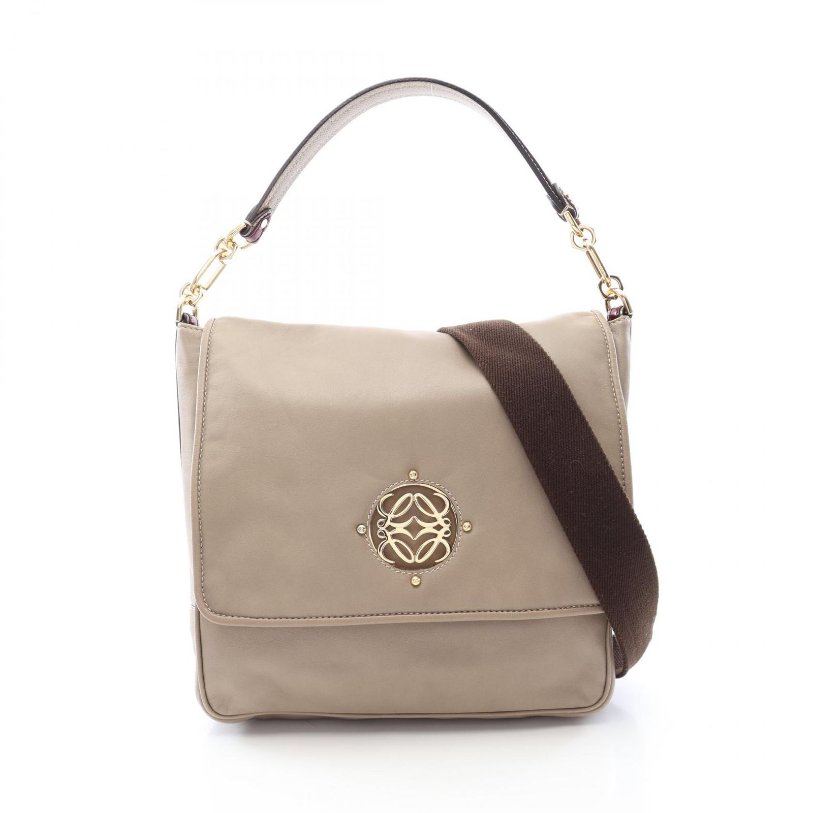 ロエベ LOEWE ショルダーバッグ マイア アナグラム 2WAY グレージュ レザー マイア アナグラム 2wayショルダー レディース Used B 50,880円