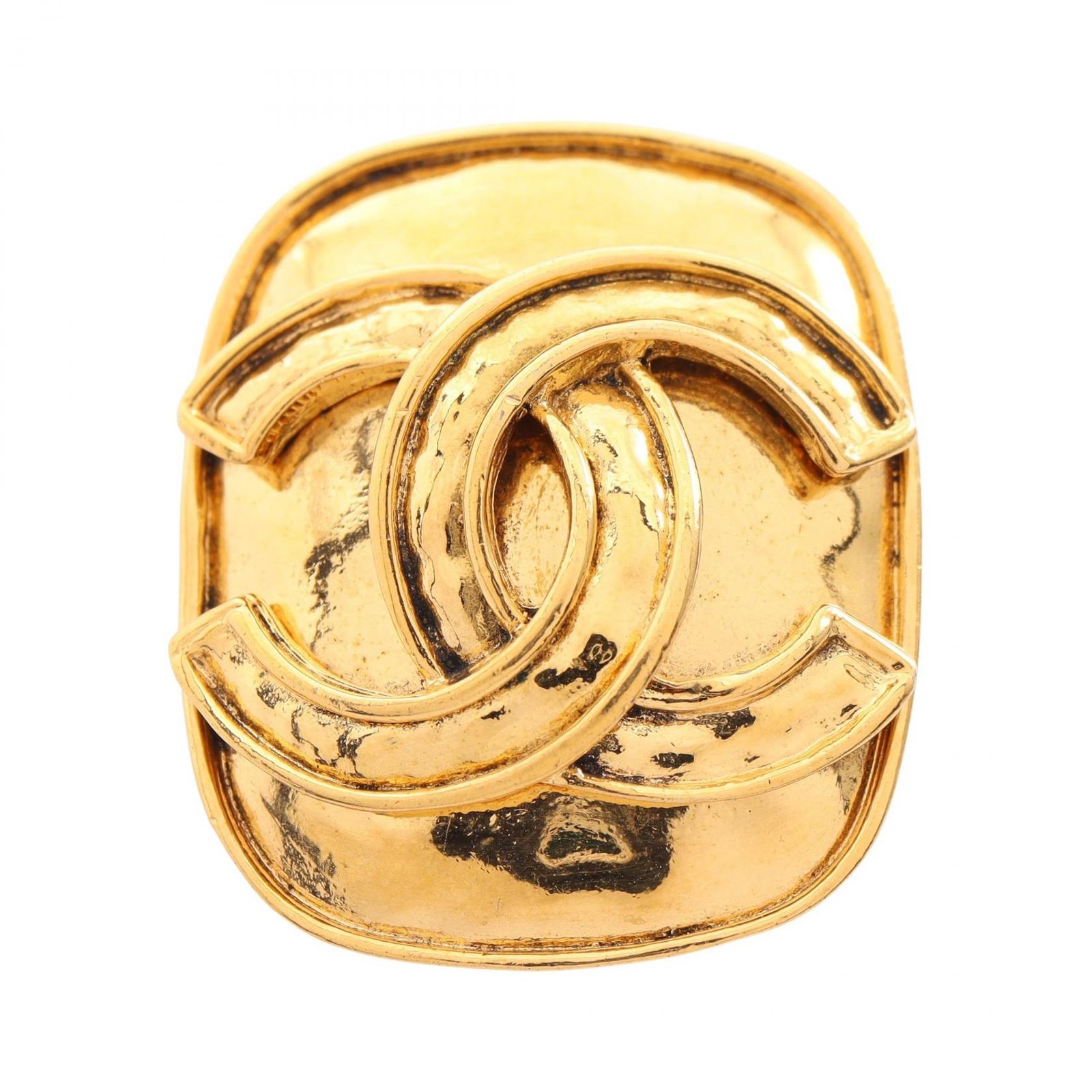 シャネル CHANEL ブローチ ココマーク レクタングル GP（ゴールドメッキ） ブローチ レディース Used A