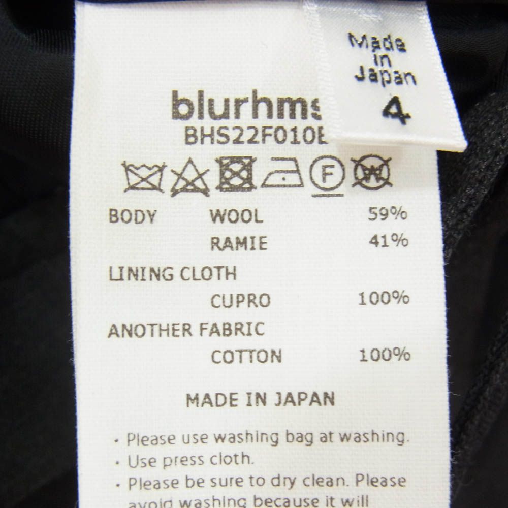 blurhms ブラームス BHS22F0108 Wool Ramie Super Wide Slacks ウール