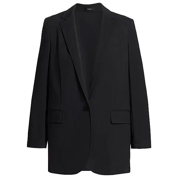 Theory 띠어리 シルク 100 シングル ボタン ブレーザー ジャケット