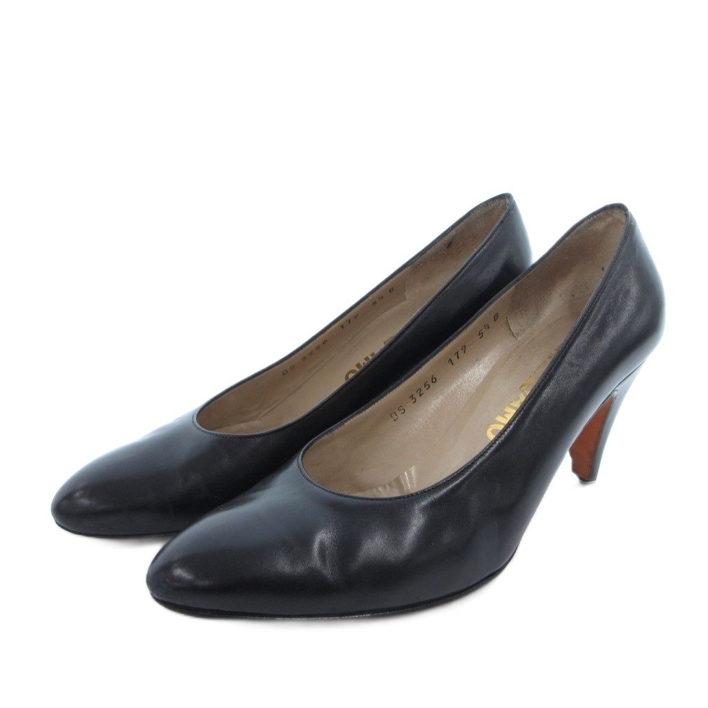サルヴァトーレフェラガモ Salvatore Ferragamo パンプス シューズ 5.2/1 黒 ブラック /SX ■GY53