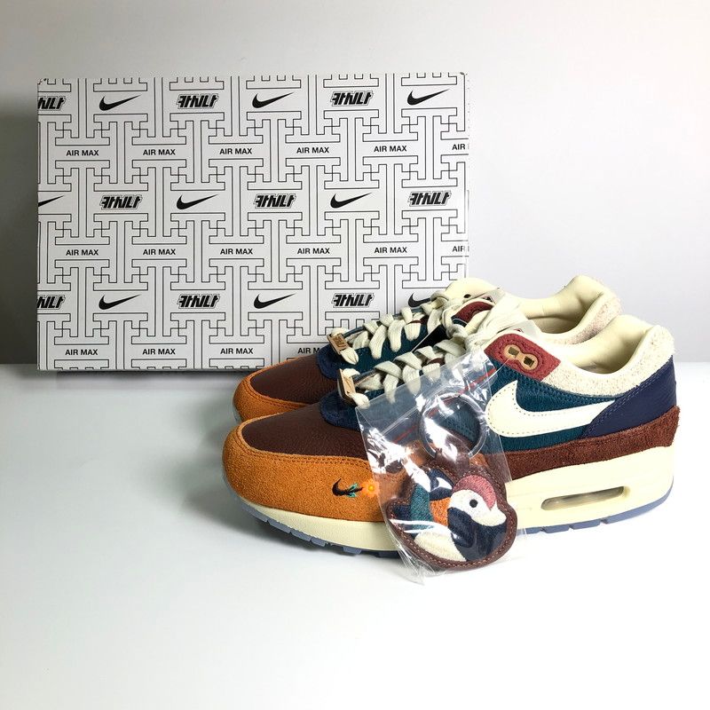 【中古美品】 NIKE×KASINA DQ8475-800 AIR MAX 1 WON‐ANG ORANGE ナイキ×カシナ エアマックス 1 ウォナン オレンジ 鳥 オシドリ スニーカー 靴 【160-260714-sm-04-otoh】