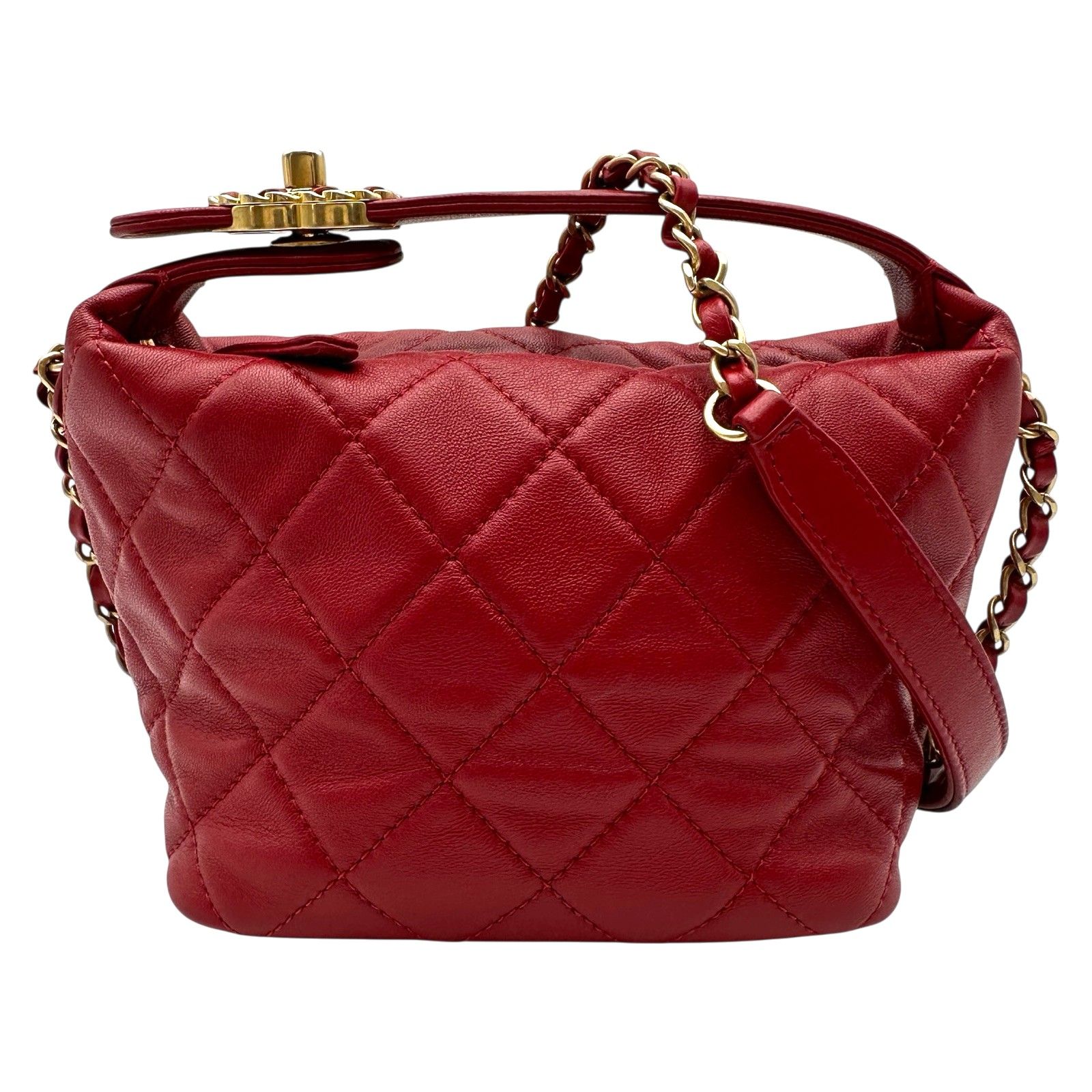 シャネル CHANEL CHANEL19 スモールホーボーバッグ AS1745 29番台 レッド ゴールド金具 ラムスキン レディース ハンドバッグ