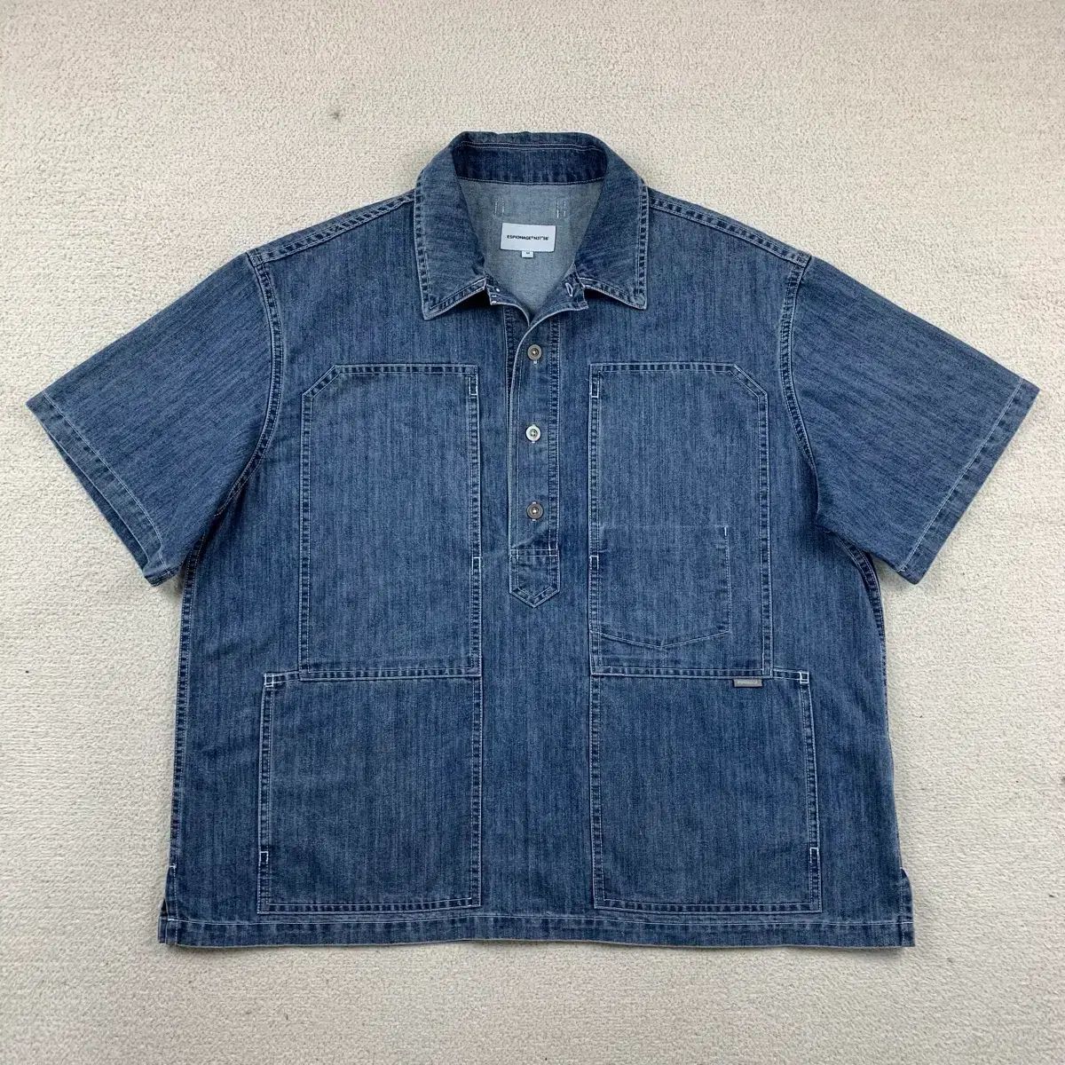エスピオナージ ウォッシュド Indigo デニム プルオーバー ワークシャツ 7,278円
