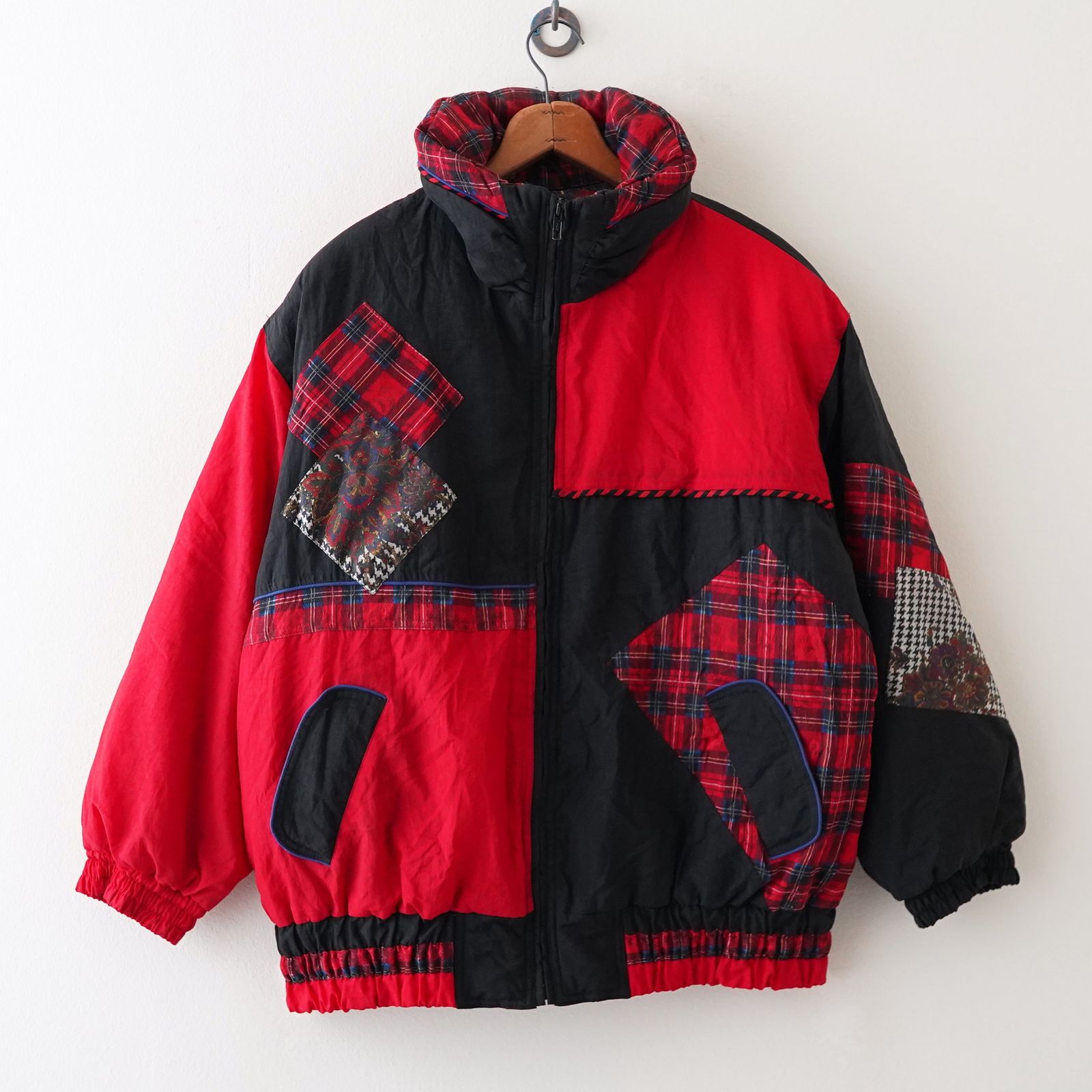 Check pattern down jacket