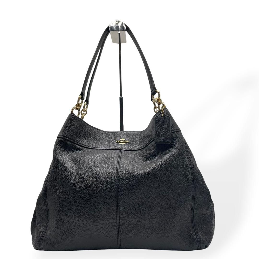 極美品　COACH コーチ　トートバッグ　肩掛け　レザー　本革　ブラック
