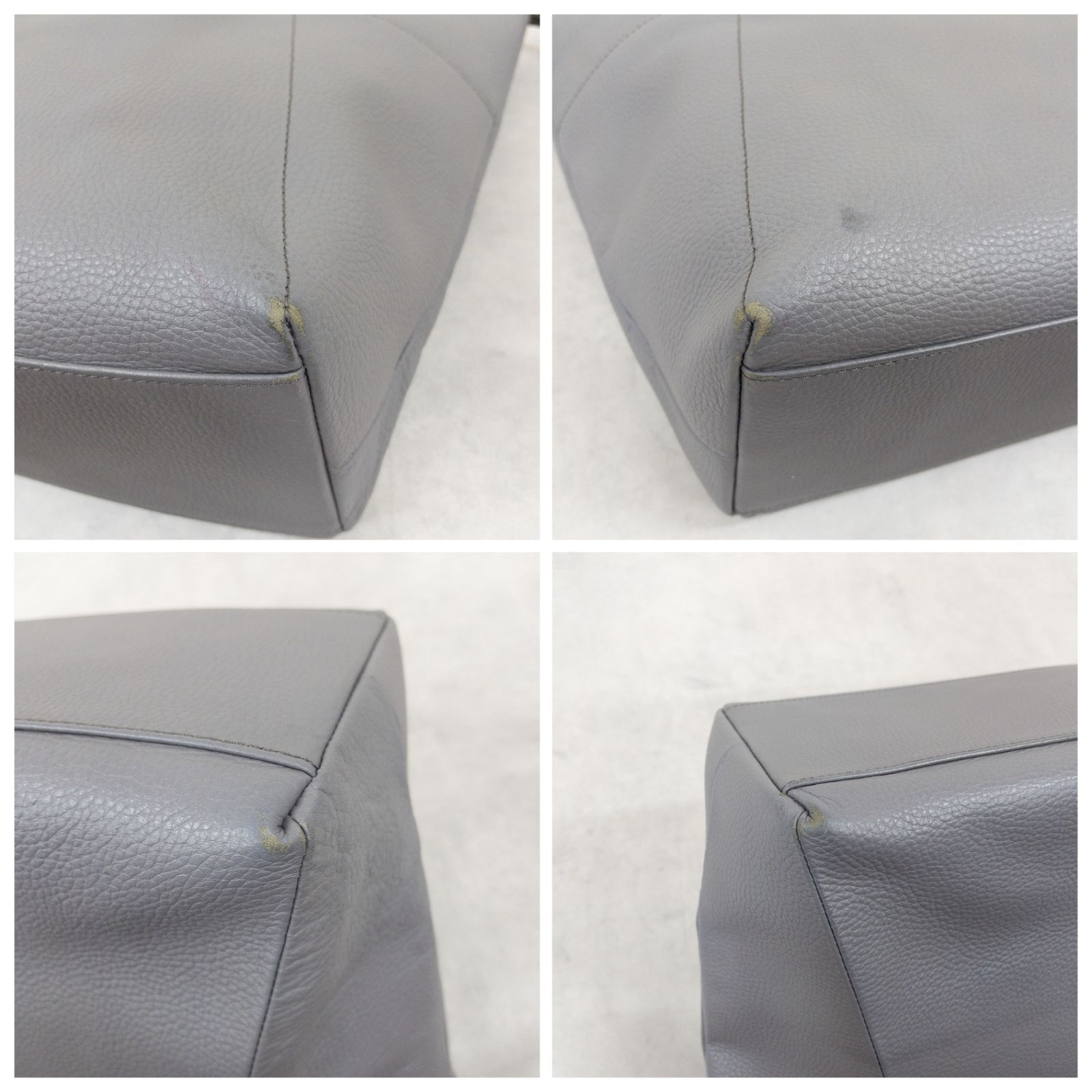 PELLE MORBIDA ペッレモルビダ トートバッグ ファスナー グレー シボ革