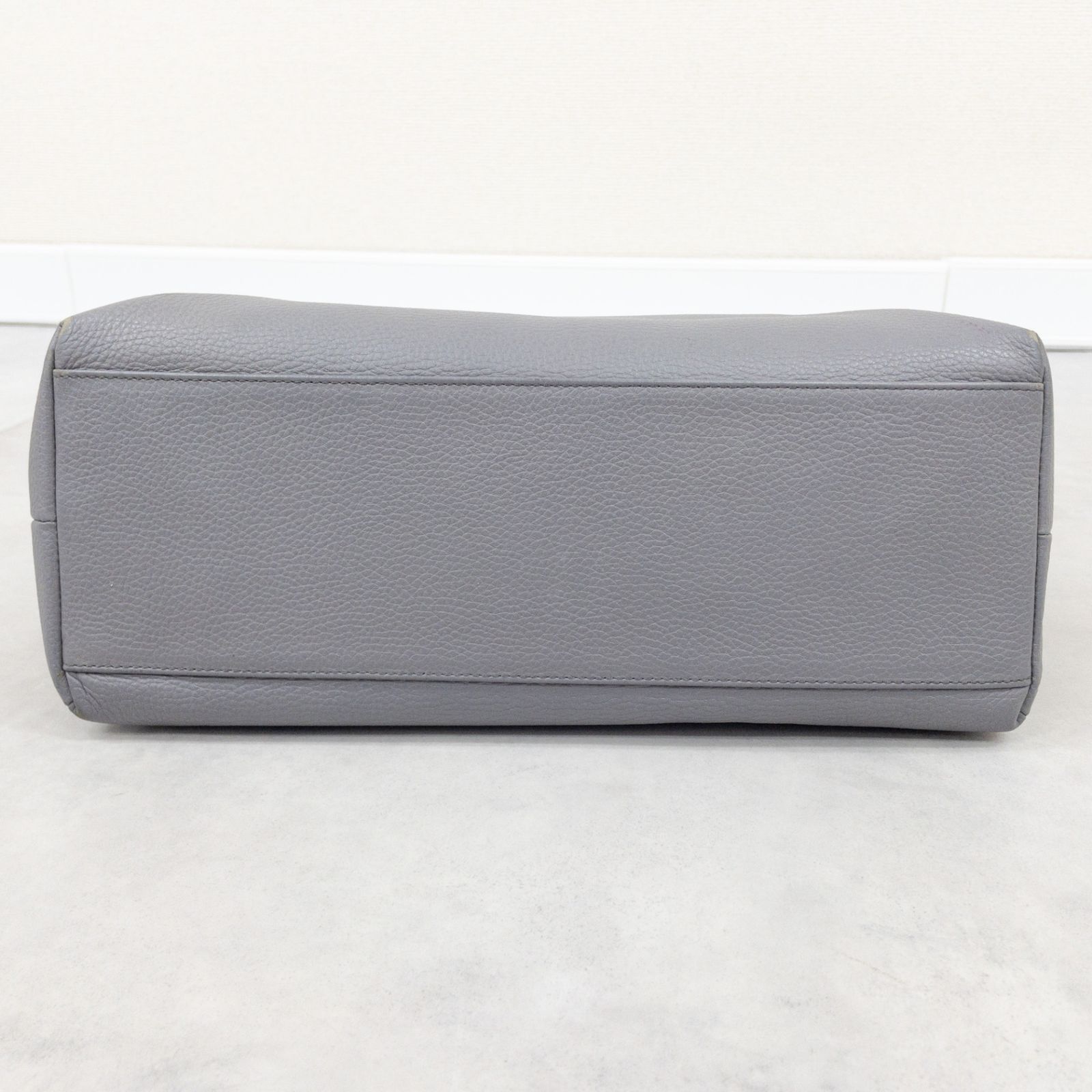 PELLE MORBIDA ペッレモルビダ トートバッグ ファスナー グレー シボ革