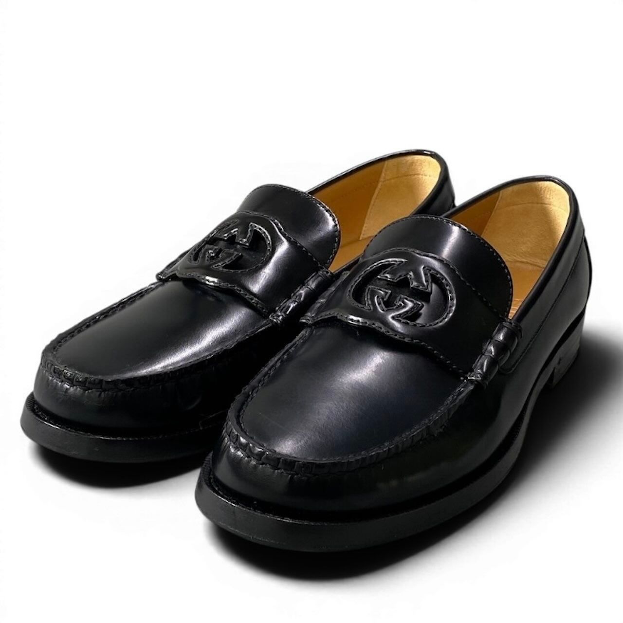 GUCCI グッチ インターロッキング GGロゴ ローファー シューズ ドレスシューズ レザー 738470 メンズ A3-00195 【中古】 GUCCI グッチ インターロッキング GGロゴ ローファー シューズ ドレス