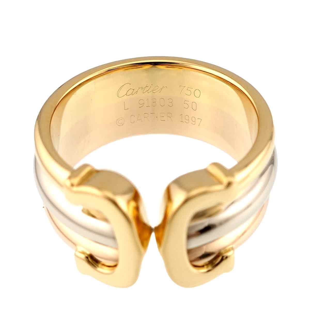 カルティエ Cartier C2 #50 リング K18 YG WG PG スリーカラー スリー