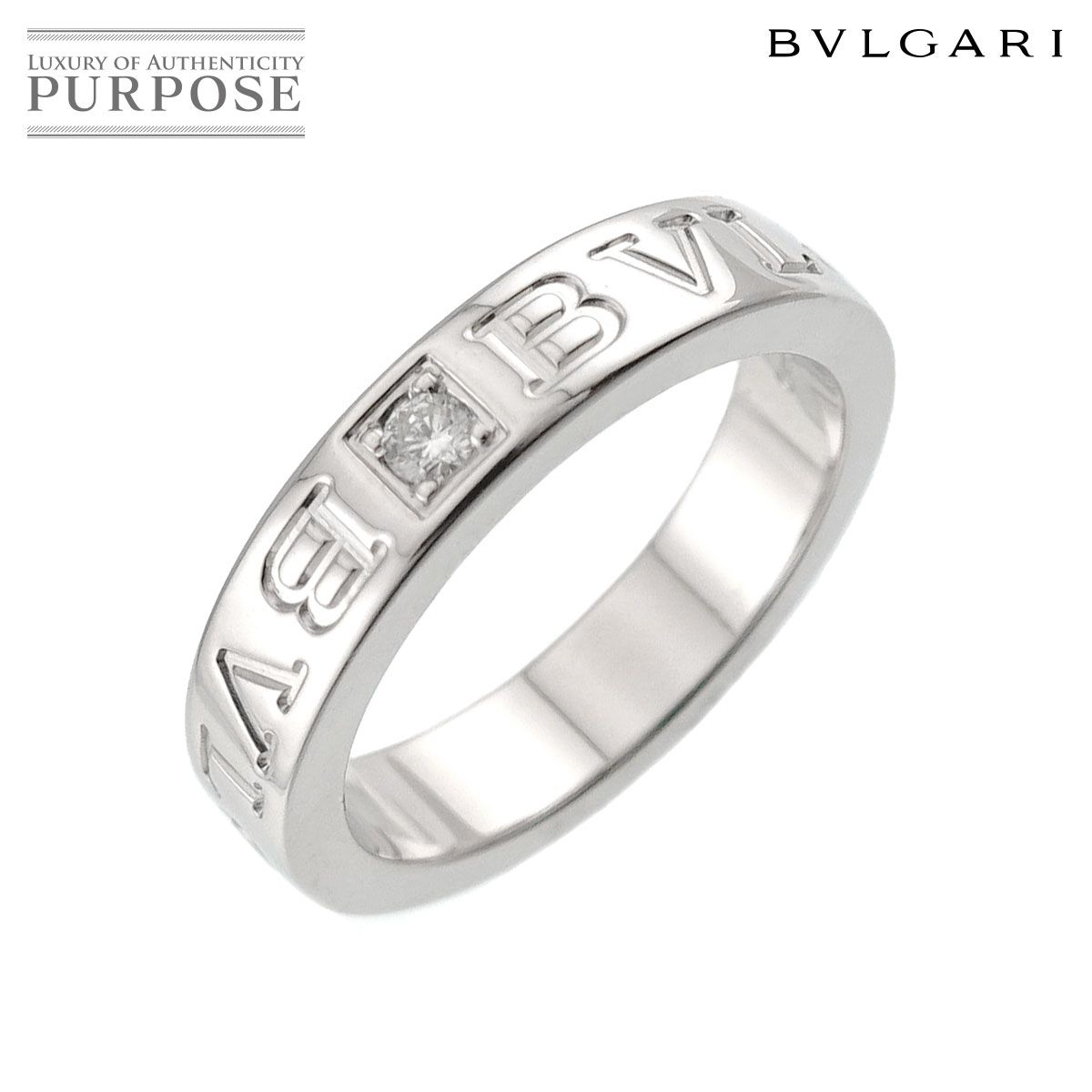 ブルガリ BVLGARI ビーゼロワン エッセンシャル 9.5号 リング ダイヤ K18 WG ホワイトゴールド 750 指輪 B-ZERO1 Element Ring 90330290