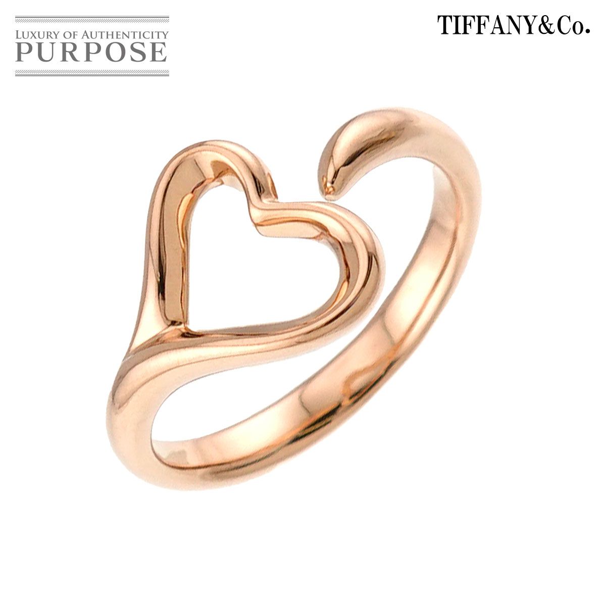ティファニー TIFFANY&Co. オープンハート 16号 リング K18 PG ピンク 