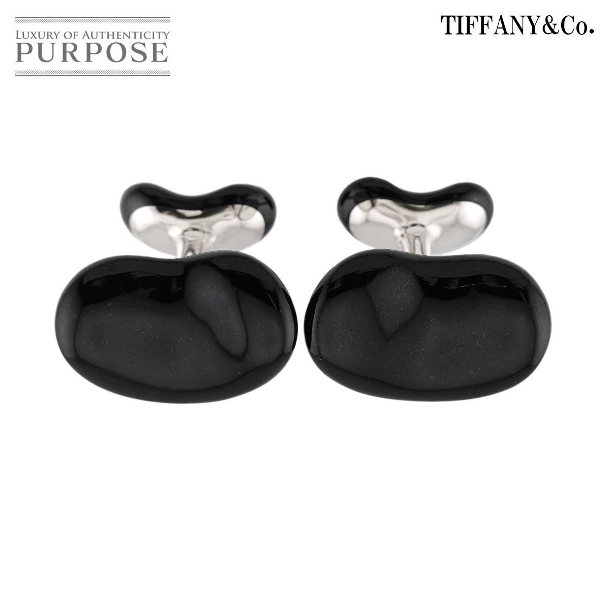 ティファニー TIFFANY&CO. ビーン エナメル カフス SV シルバー Cuff Links 90330450