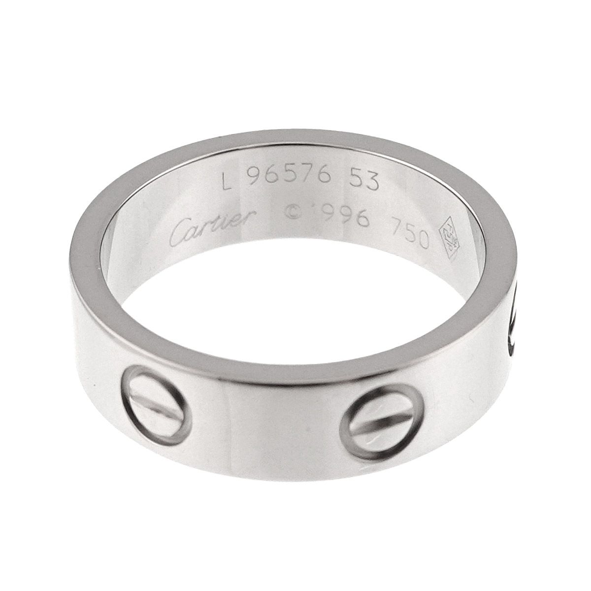 CARTIER ラブリング #53 約12号 K18 WG カルティエ Cartier ラブ クラシック #53 リング K18 WG ホワイト