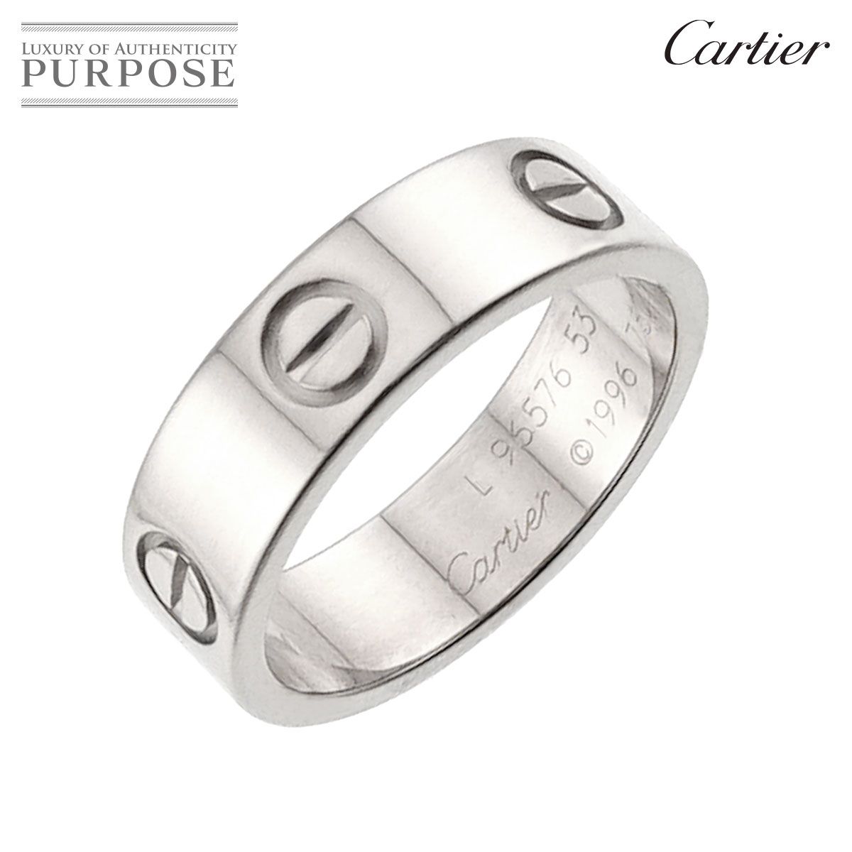 カルティエ Cartier ラブ クラシック #53 リング K18 WG ホワイト