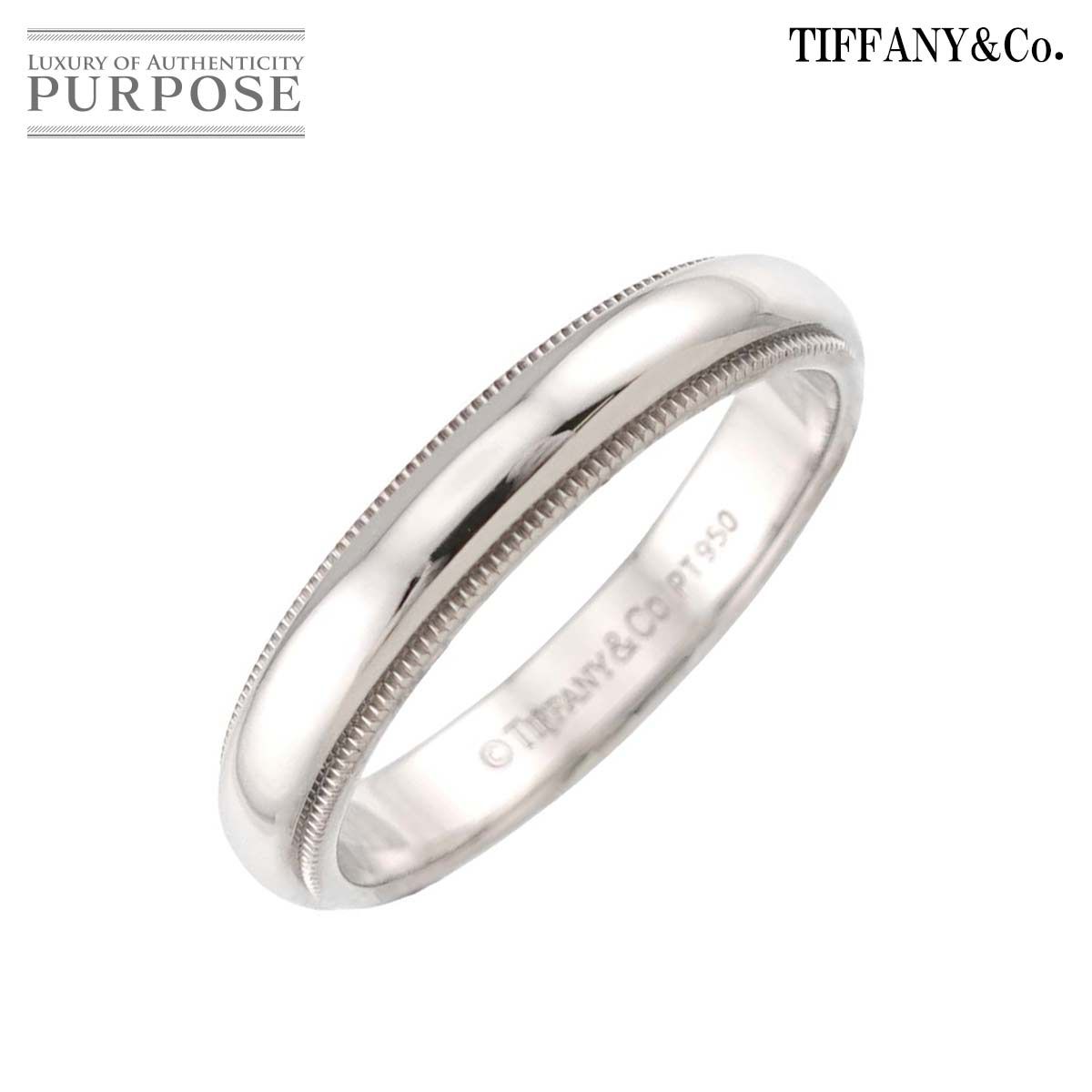 ティファニー TIFFANY&CO. ミルグレイン 20号 リング 幅4mm Pt プラチナ 指輪 トゥギャザー Milgrain Ring 90331629