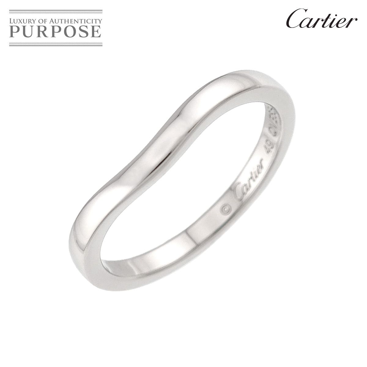 カルティエ Cartier バレリーナ カーブ #49 リング 幅2mm Pt プラチナ