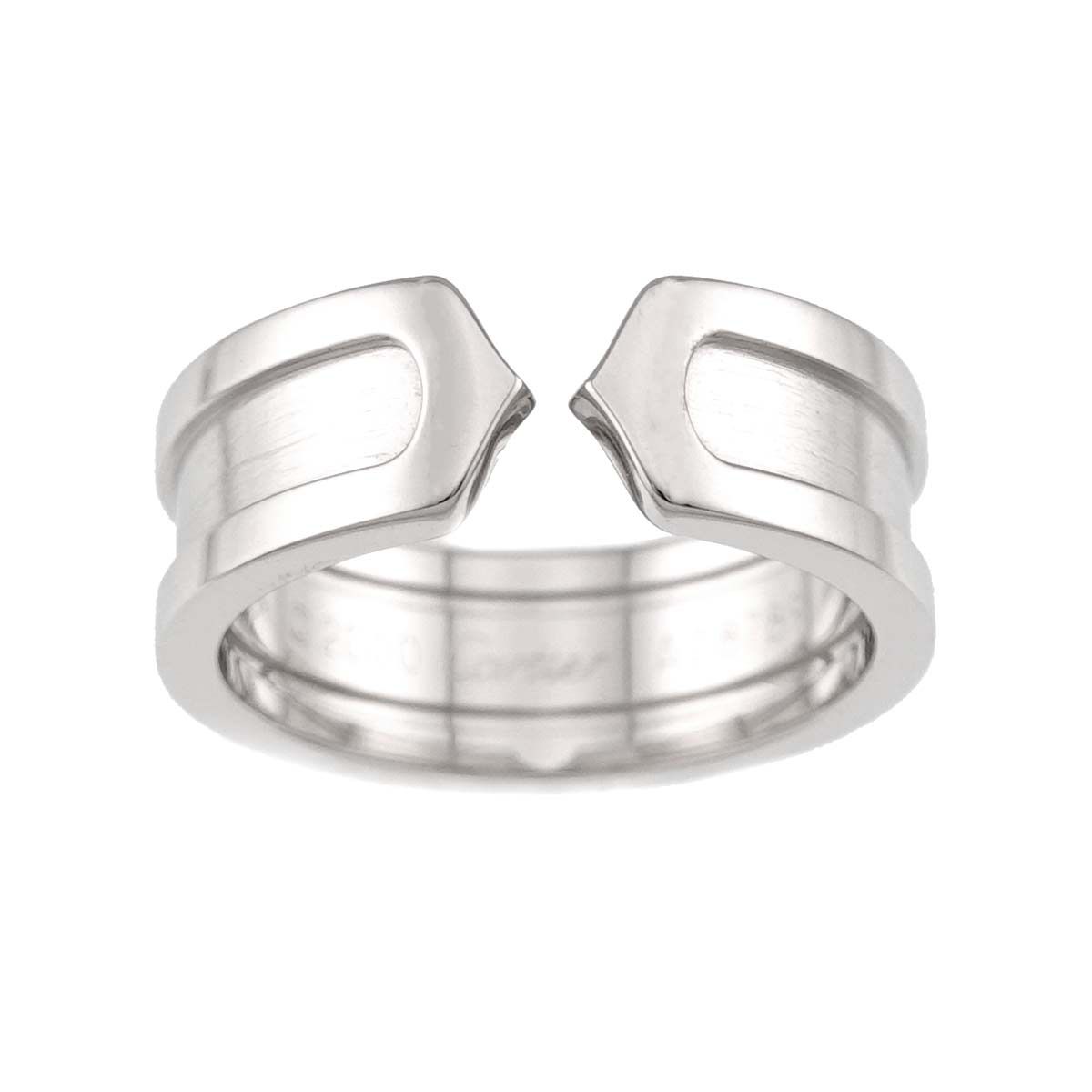 カルティエ Cartier C2 スモール SM #50 リング K18 WG ホワイト