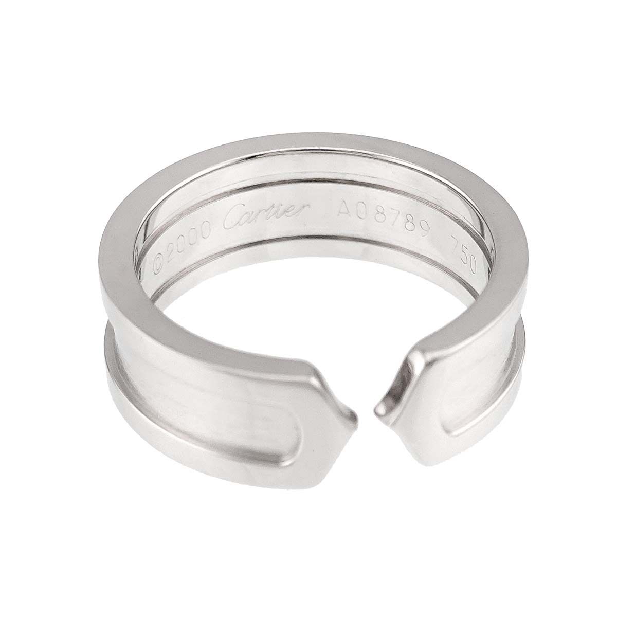 カルティエ Cartier C2 スモール SM #50 リング K18 WG ホワイト