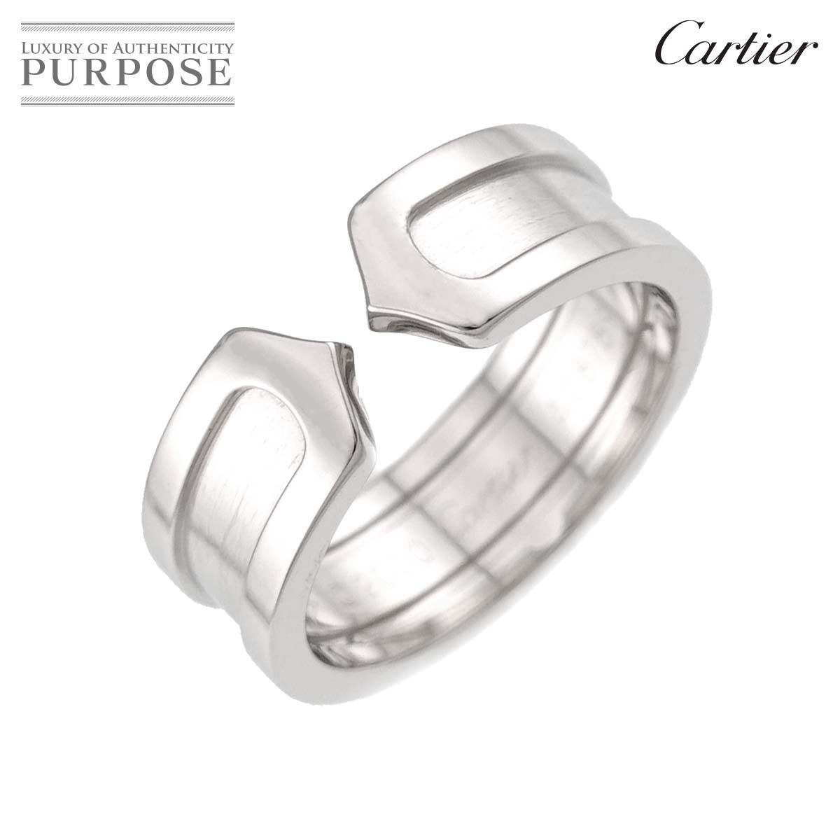 カルティエ Cartier C2 スモール SM #50 リング K18 WG ホワイト