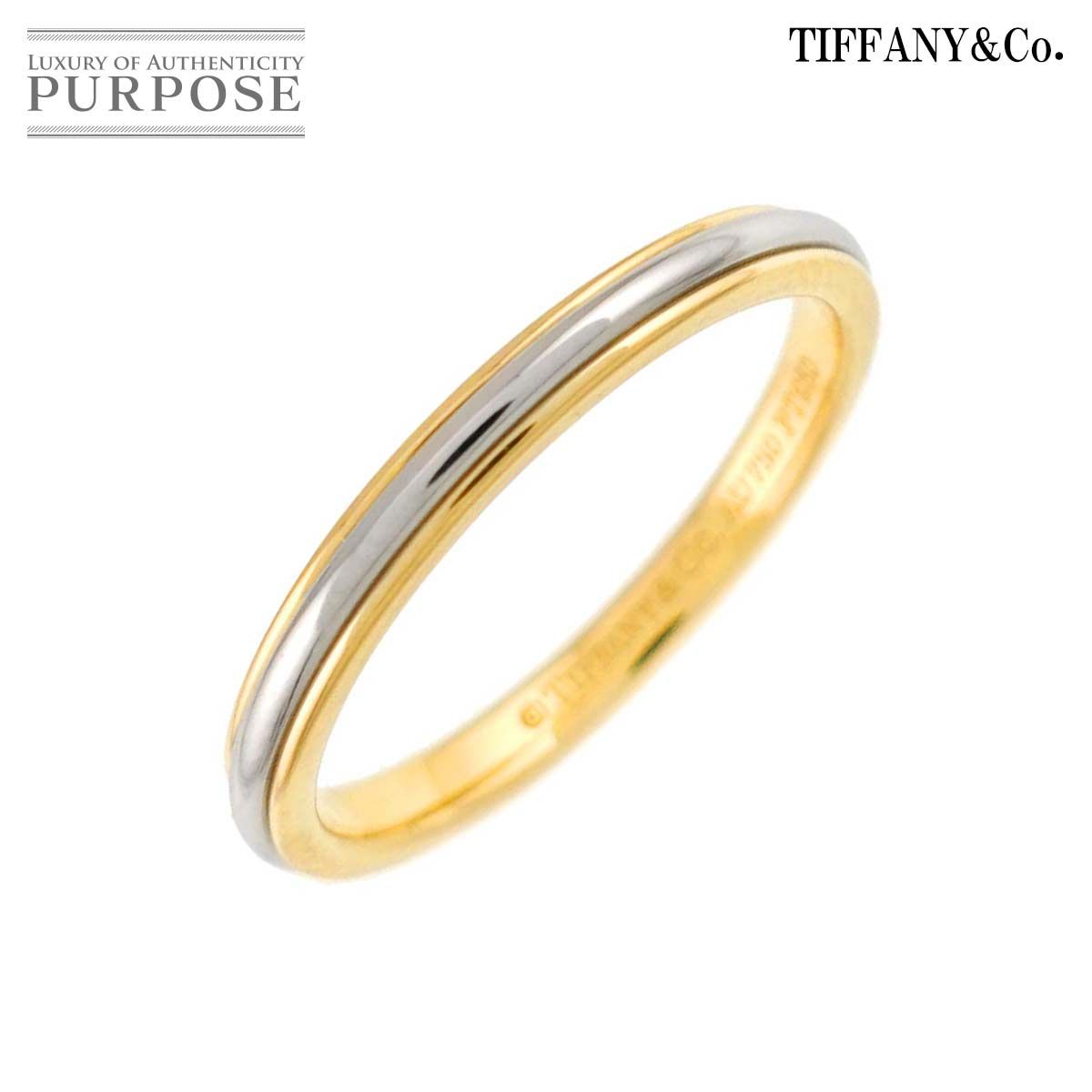 ティファニー TIFFANY&Co. ルシダ バンド 6.5号 リング Pt プラチナ K18 YG イエローゴールド 750 指輪 Lucida Band Ring 90332766