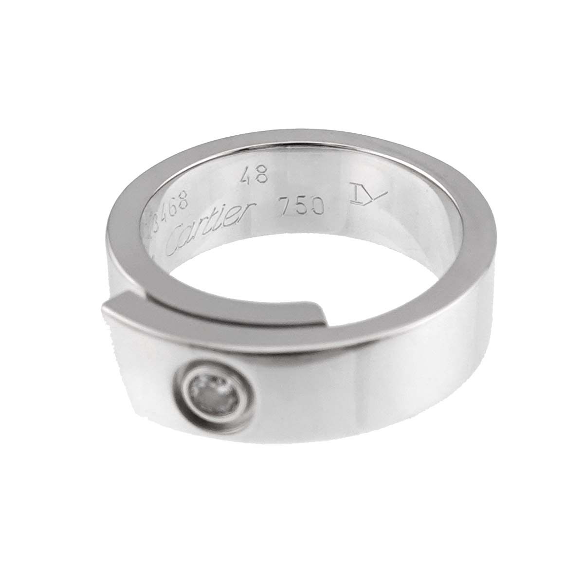 カルティエ Cartier アニバーサリー #48 リング ダイヤ 1P K18 WG