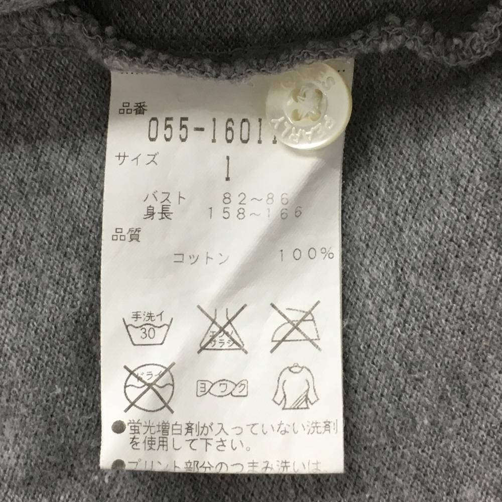 美品】パーリーゲイツ 半袖ポロシャツ グレー バックロゴ ワッペン