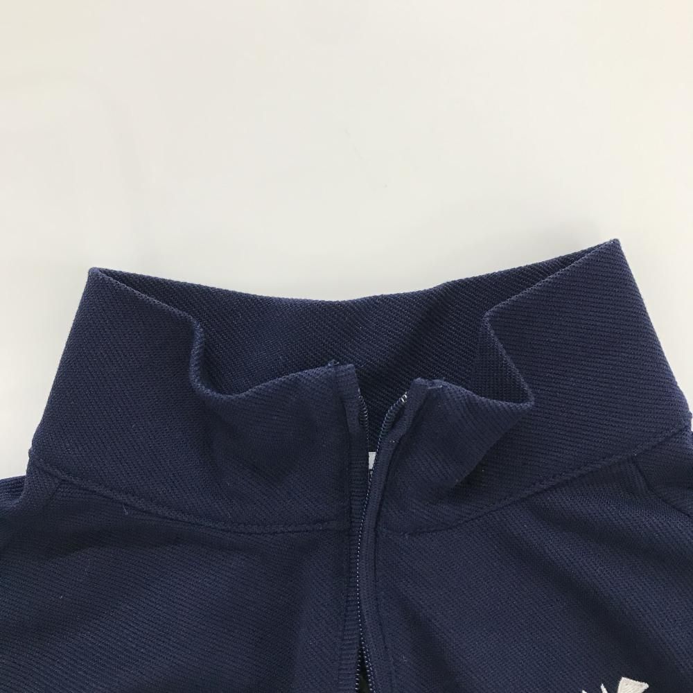 超美品】ジュンアンドロペ 半袖ハイネックシャツ ネイビー×白 刺しゅう