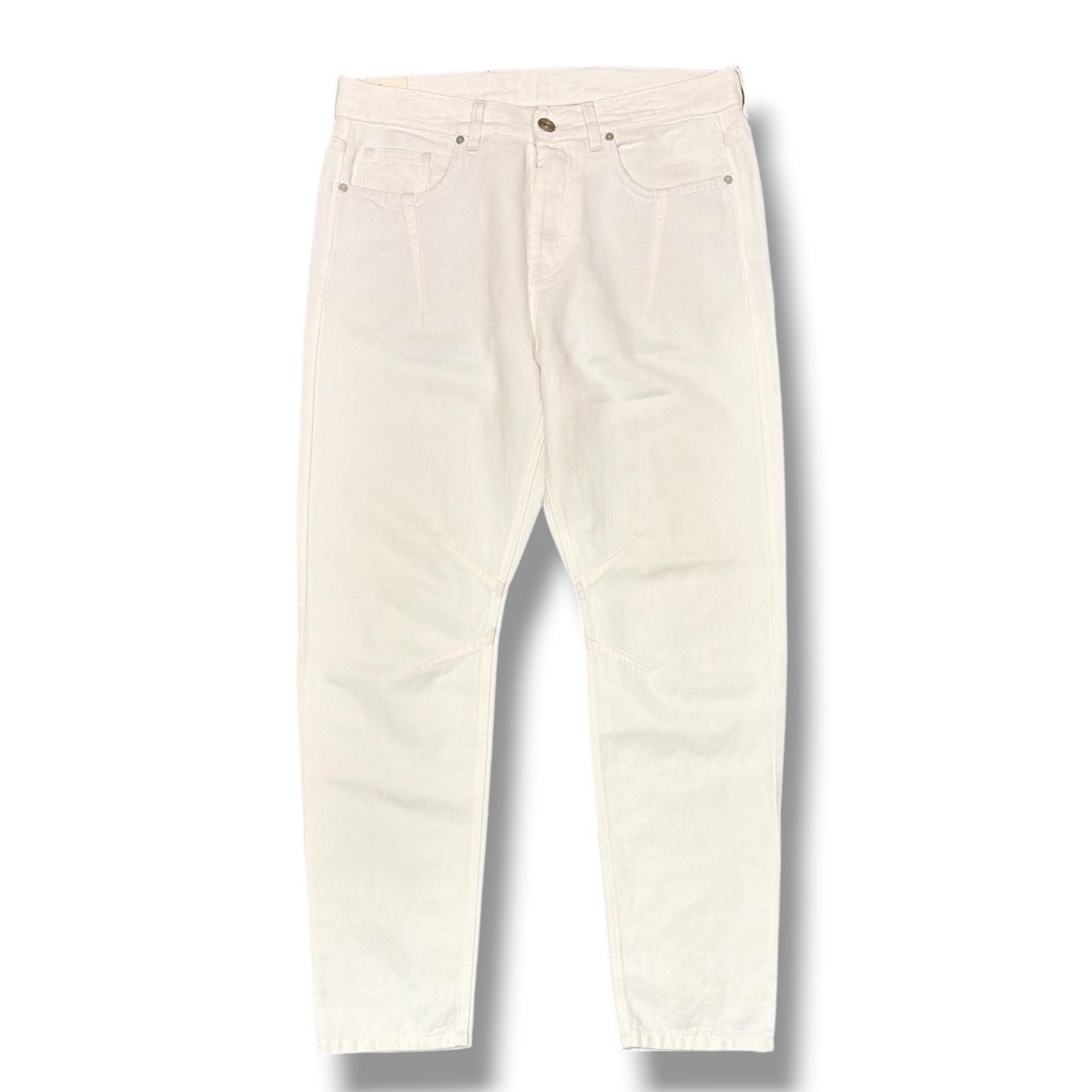 【新品定価5.8万】eleventyイレブンティ コットンパンツ ホワイト31 eleventy Relaxed Fit Cotton Linen Denim 5-Pocket Trousers コットン
