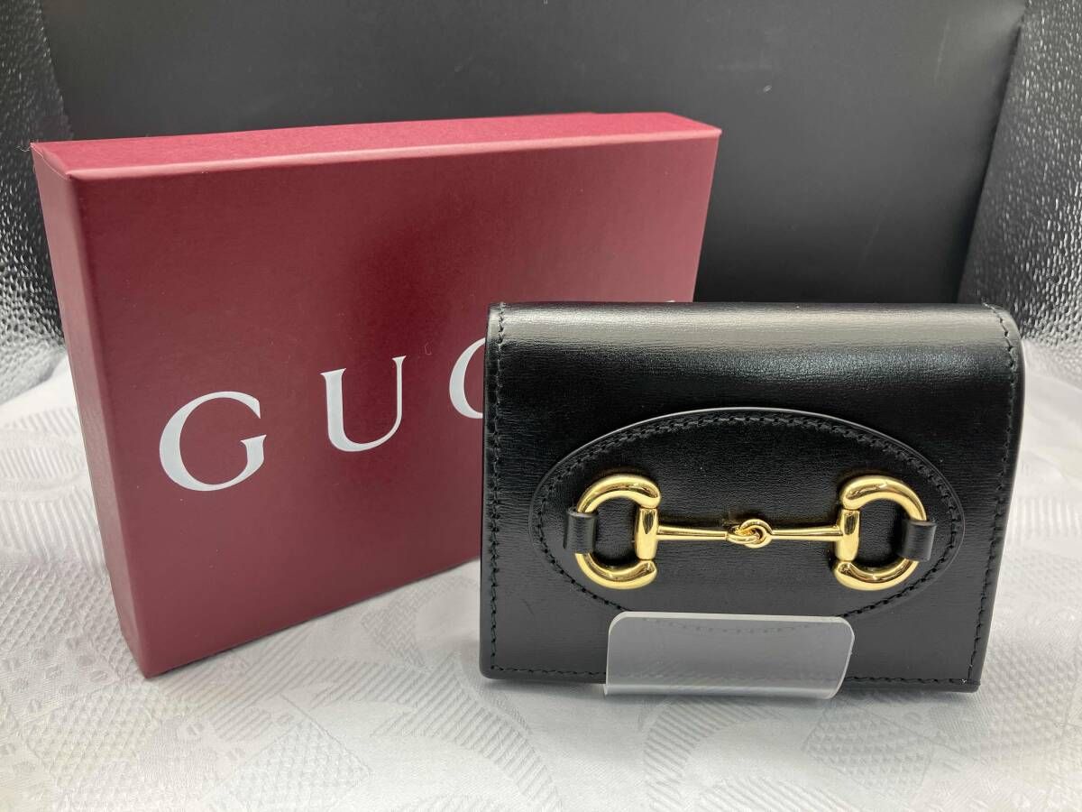GUCCI グッチ 二つ折り財布 ホースビット ブラック 6218872149