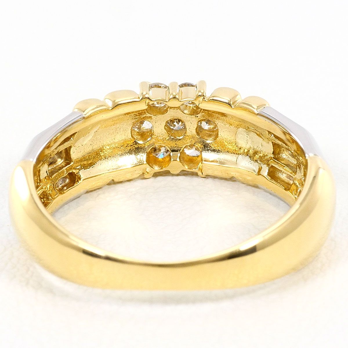 PT900/プラチナ K18YG リング・指輪 8号 ダイヤモンド 0.17ct 鑑別書