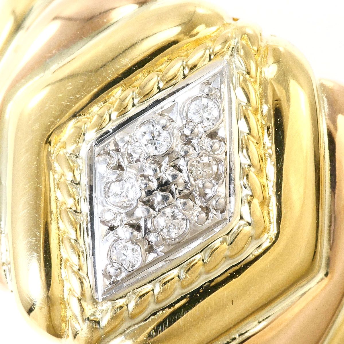 PT900/プラチナ K18YGPG リング・指輪 12号 ダイヤモンド 0.03ct 鑑別