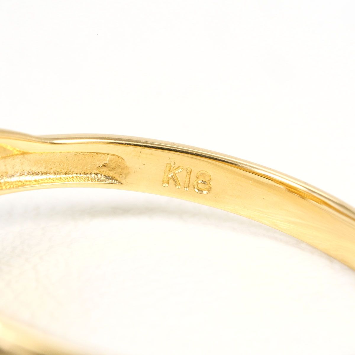 K18YG リング・指輪 16号 ダイヤモンド 0.40ct 鑑別書 総重量約2.4g