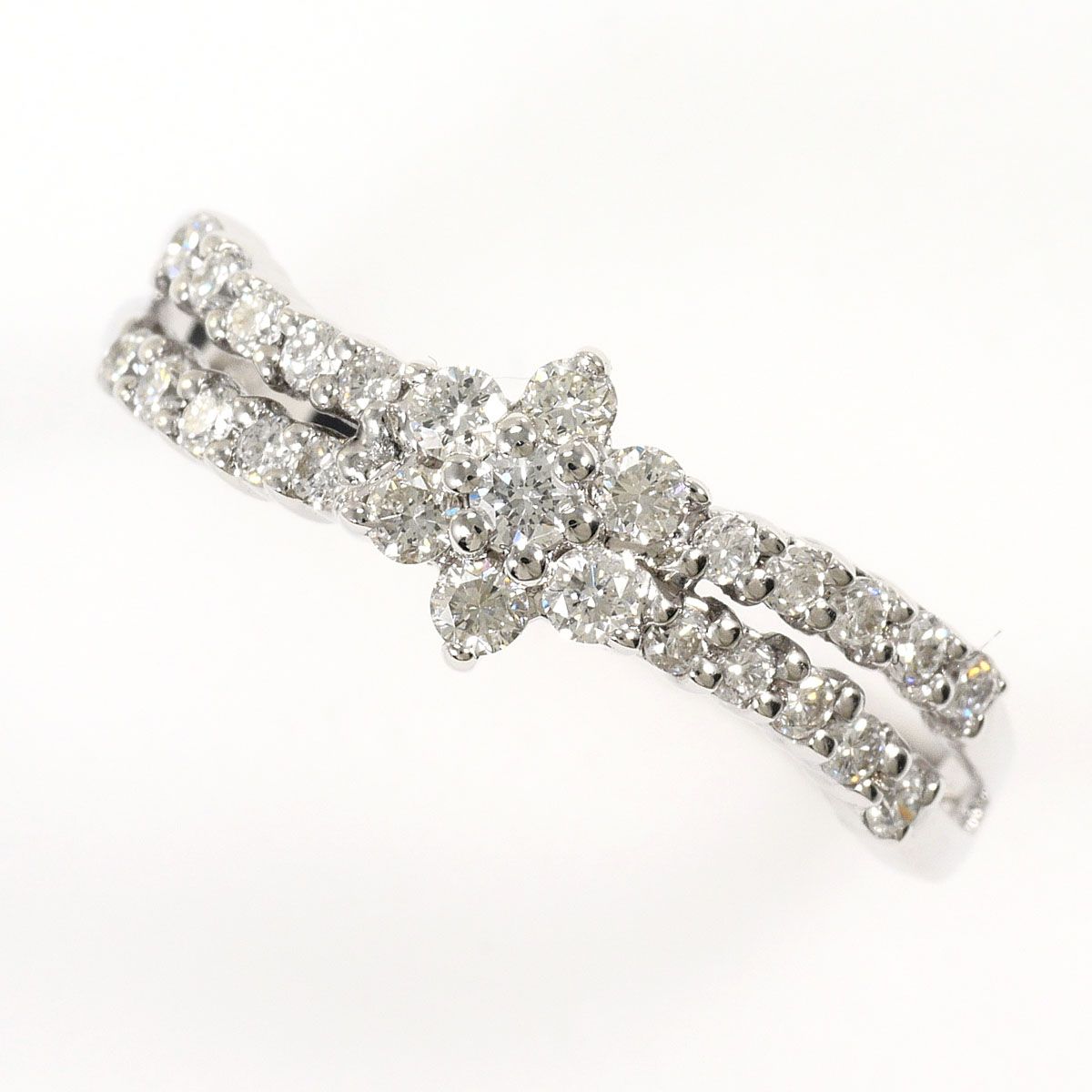 K18WG リング・指輪 12号 ダイヤモンド 0.38ct 総重量約2.4g