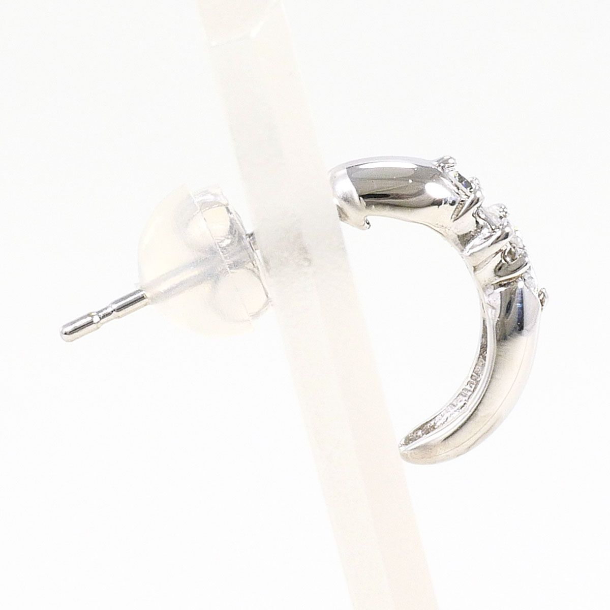 K14WG ピアス(片耳) ダイヤモンド 0.065ct 総重量約0.7g レディース