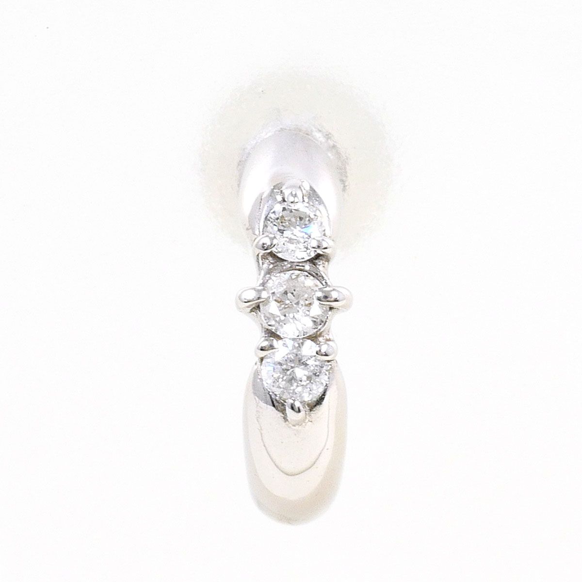 K14WG ピアス(片耳) ダイヤモンド 0.065ct 総重量約0.7g レディース
