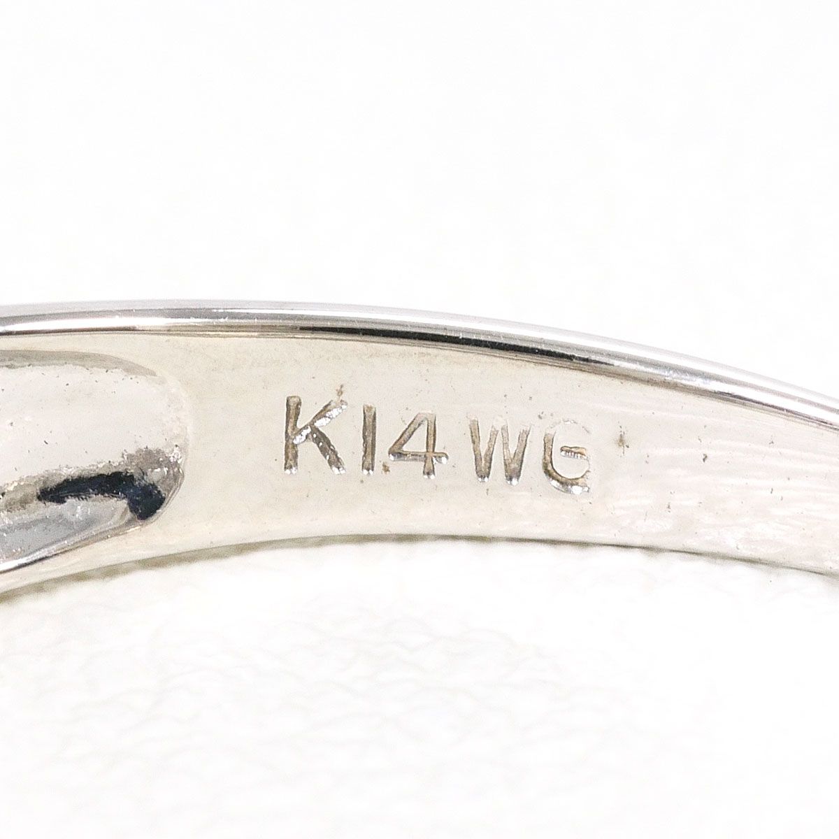 K14WG リング・指輪 18号 ダイヤモンド ピンクダイヤモンド 総重量約