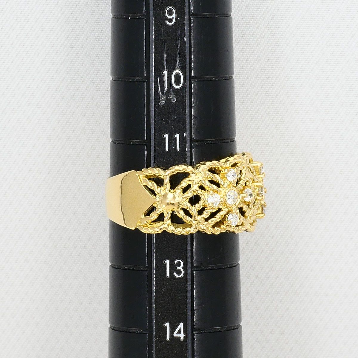 K18YG リング・指輪 12号 ダイヤモンド 0.31ct 鑑別書 総重量約5.9g