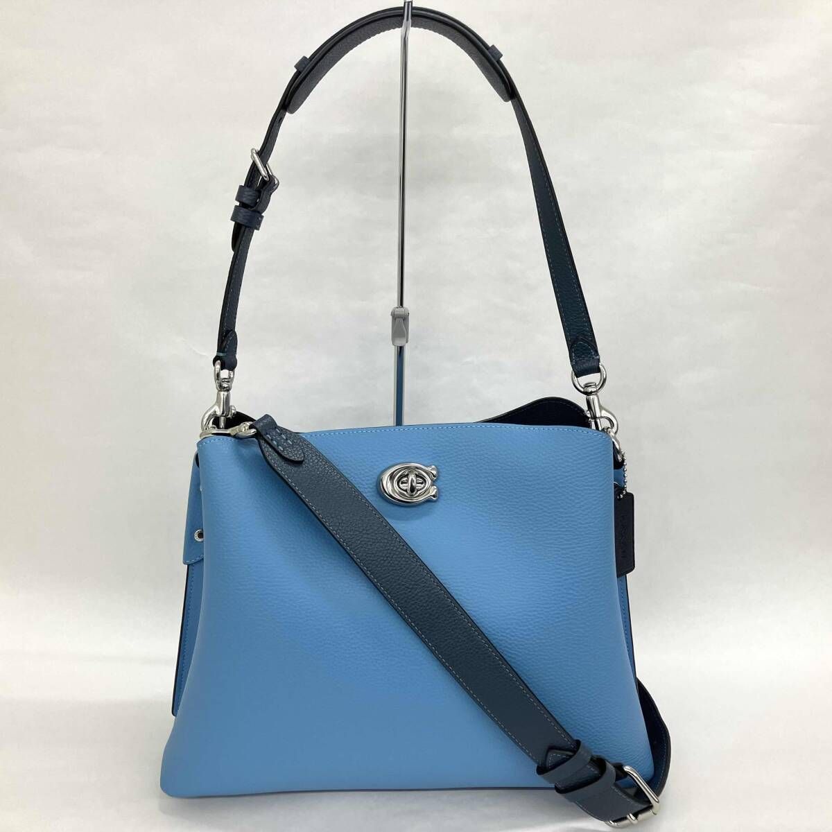 COACH コーチ ウィロウ B2332-C2590 2way ショルダーバッグ クロスボディ 肩掛け ブルー系 ターンロック レディース