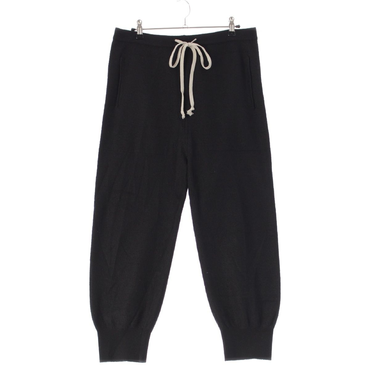 リックオウエンス 21AW BELA ASTAIRES CROPPED PANTS カシミヤ ドローストリング クロップド パンツ ボトムス RU02A5654 ブラック M【中古】 44,460円
