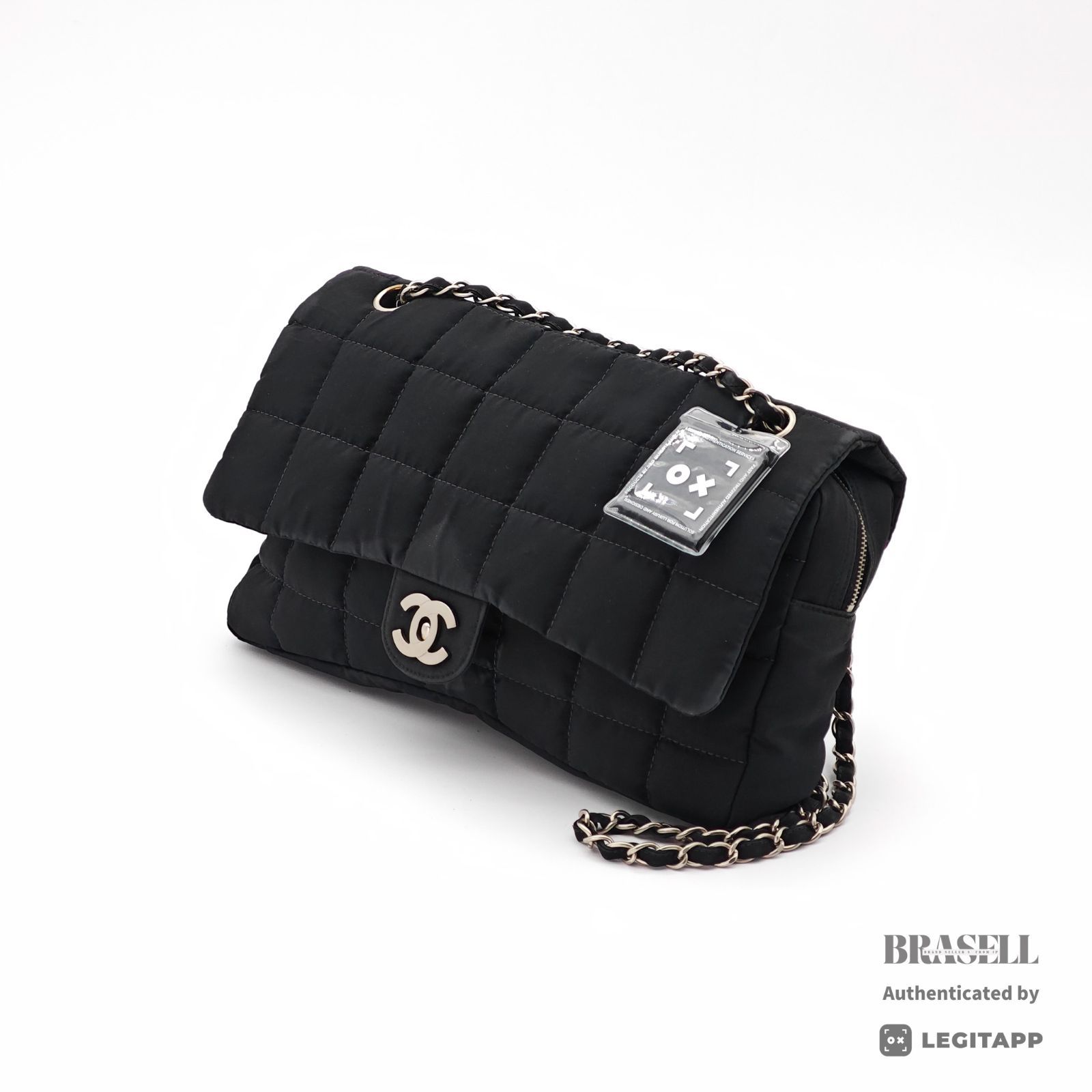 CHANEL チョコバーキルティングWチェーンショルダーバッグ バッグ ショルダーバッグ ミニバッグ ポシェット ブラック レディース