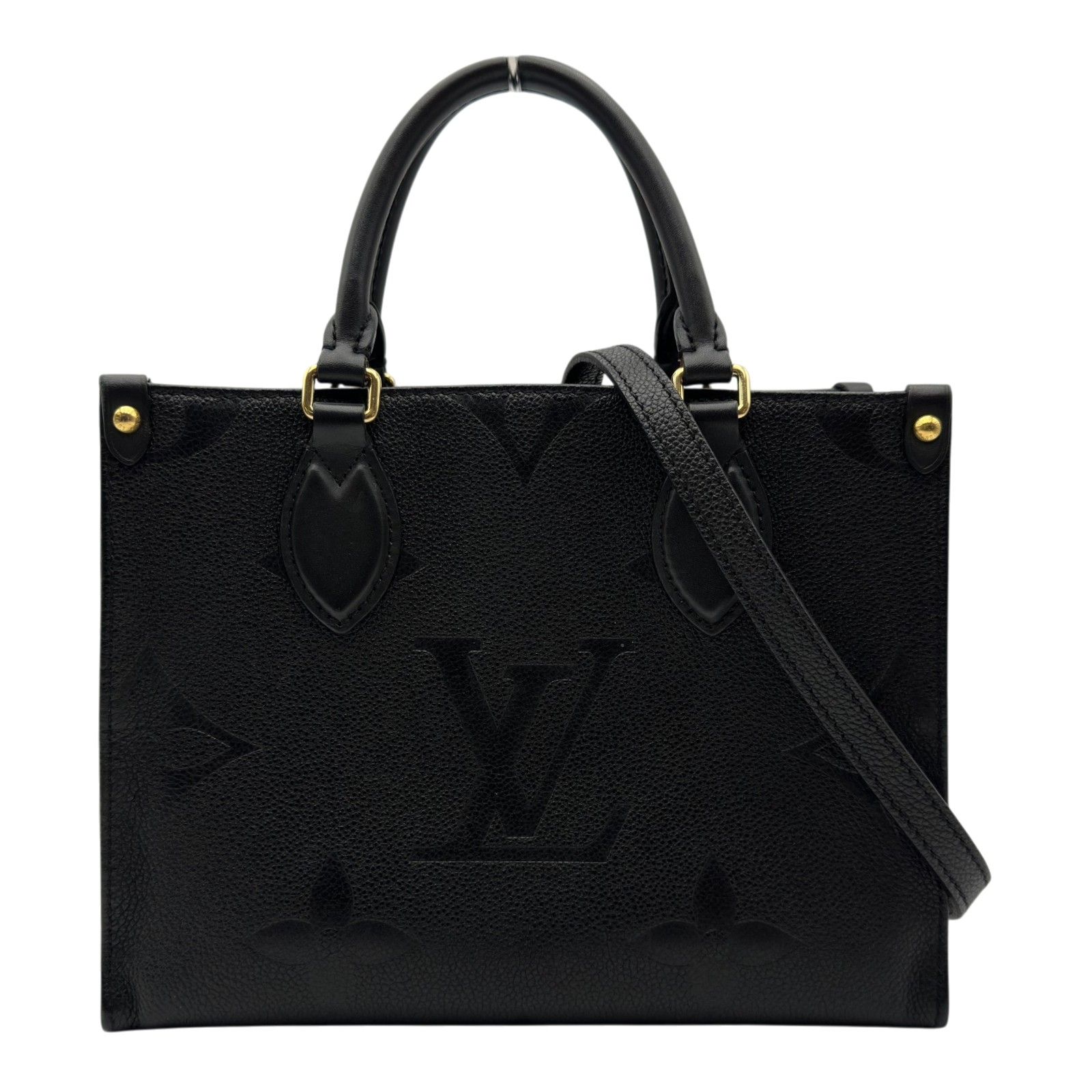 ルイ・ヴィトン LOUIS VUITTON オンザゴーPM M45653 ブラック モノグラムアンプラントレザー レディース ショルダーバッグ
