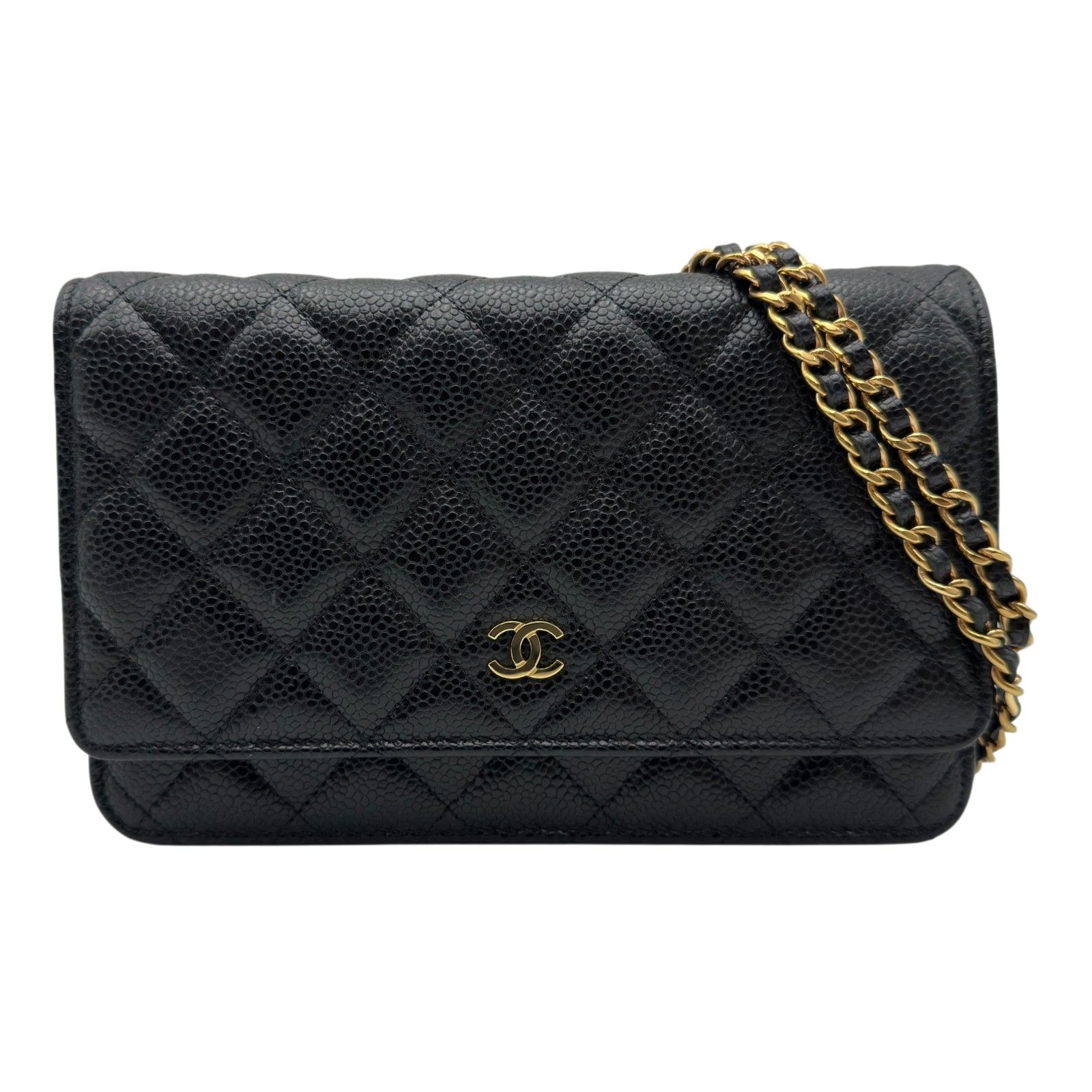 シャネル CHANEL マトラッセ チェーンウォレット AP0250 ブラック ゴールド金具 キャビアスキン レディース ショルダーバッグ 249,750円