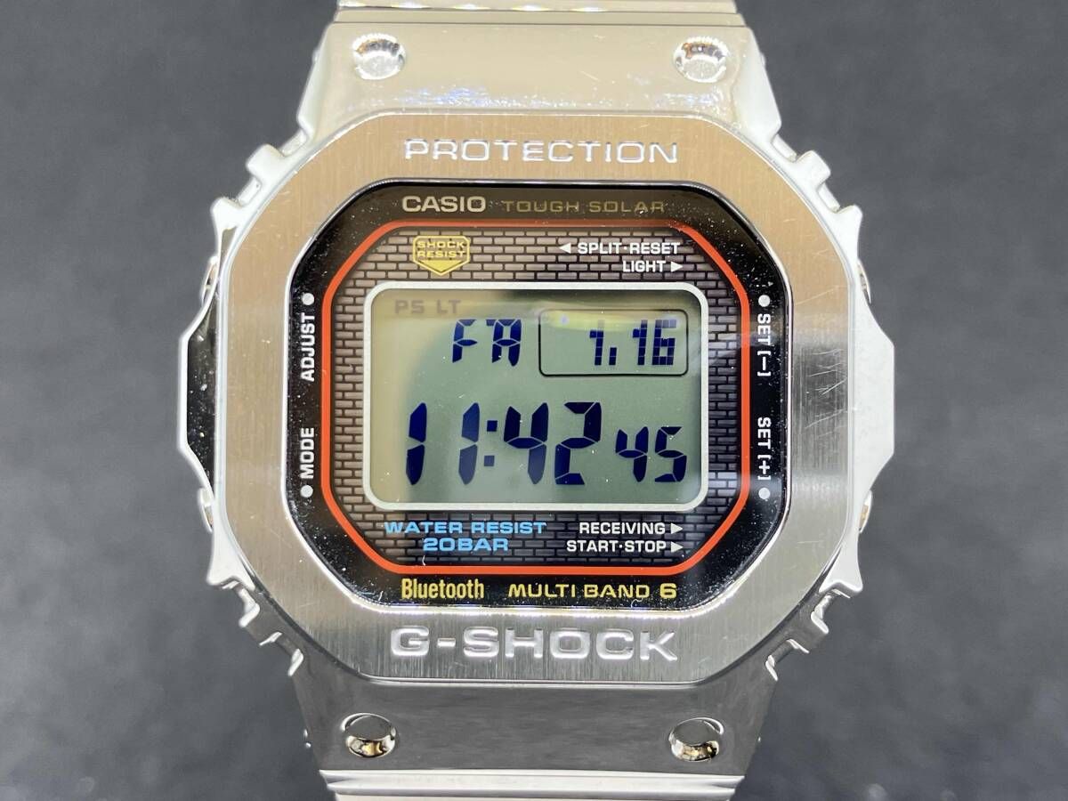 CASIO G-SHOCK カシオ ジーショック フルメタル GMW-B5000D-1CJF 電波ソーラー 腕時計 タフソーラー シルバー 箱あり
