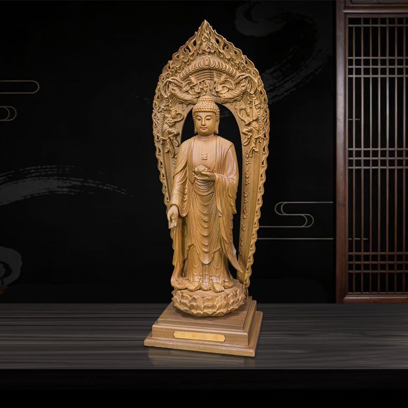 修縁堂】仏教美術 木彫 観音像 仏像 東林大仏 木彫仏教 - メルカリ