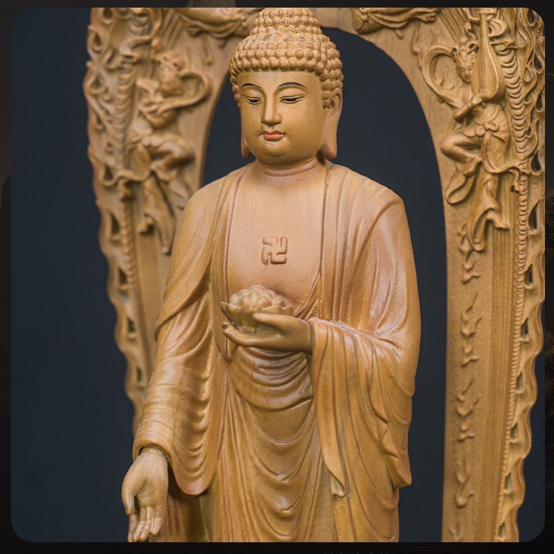 修縁堂】仏教美術 木彫 観音像 仏像 東林大仏 木彫仏教 - メルカリ