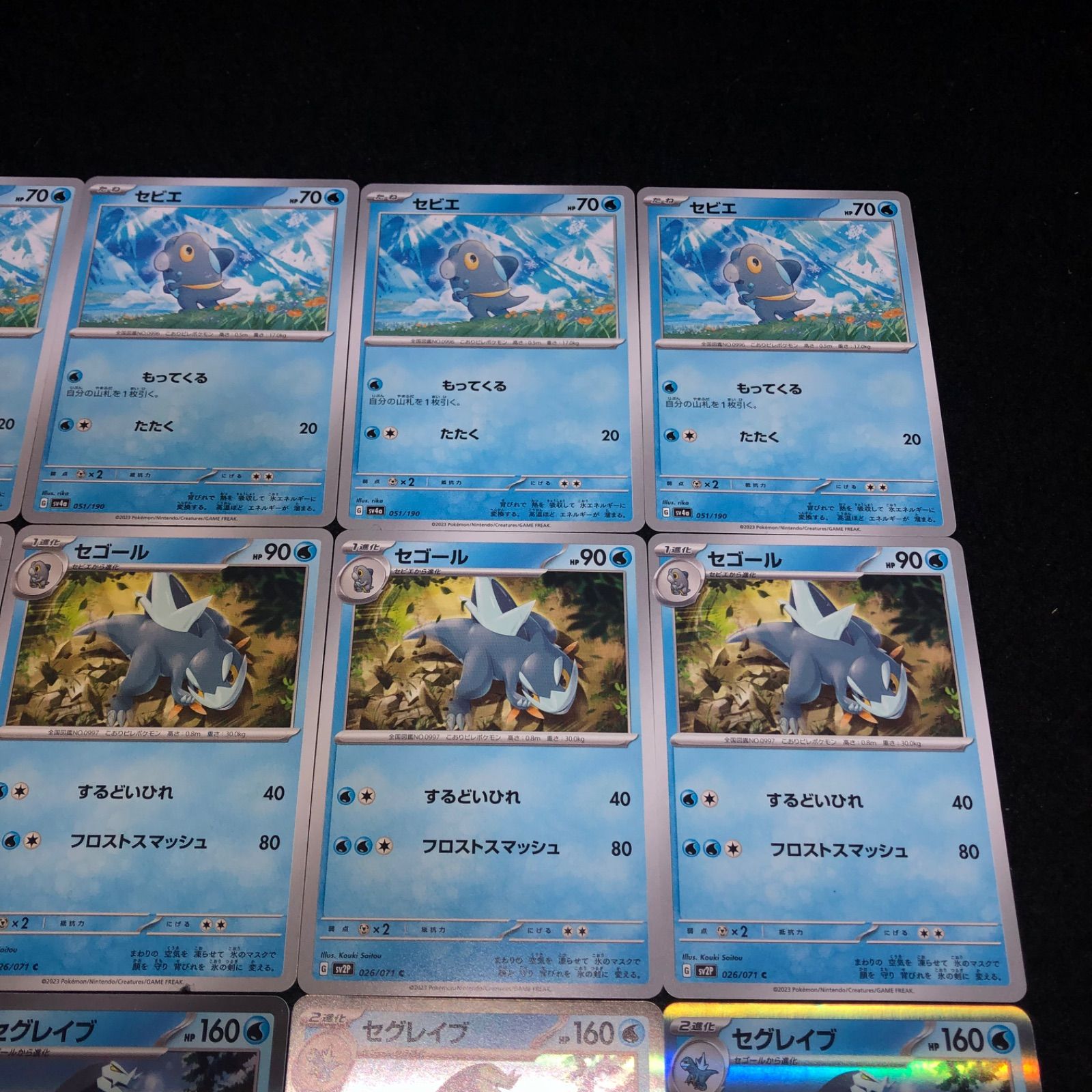 セビエ　セゴール　セグレイブ　psa10 連番 ポケモン No.PK431 セグレイブ セゴール セビエ 各4枚 計12枚 進化