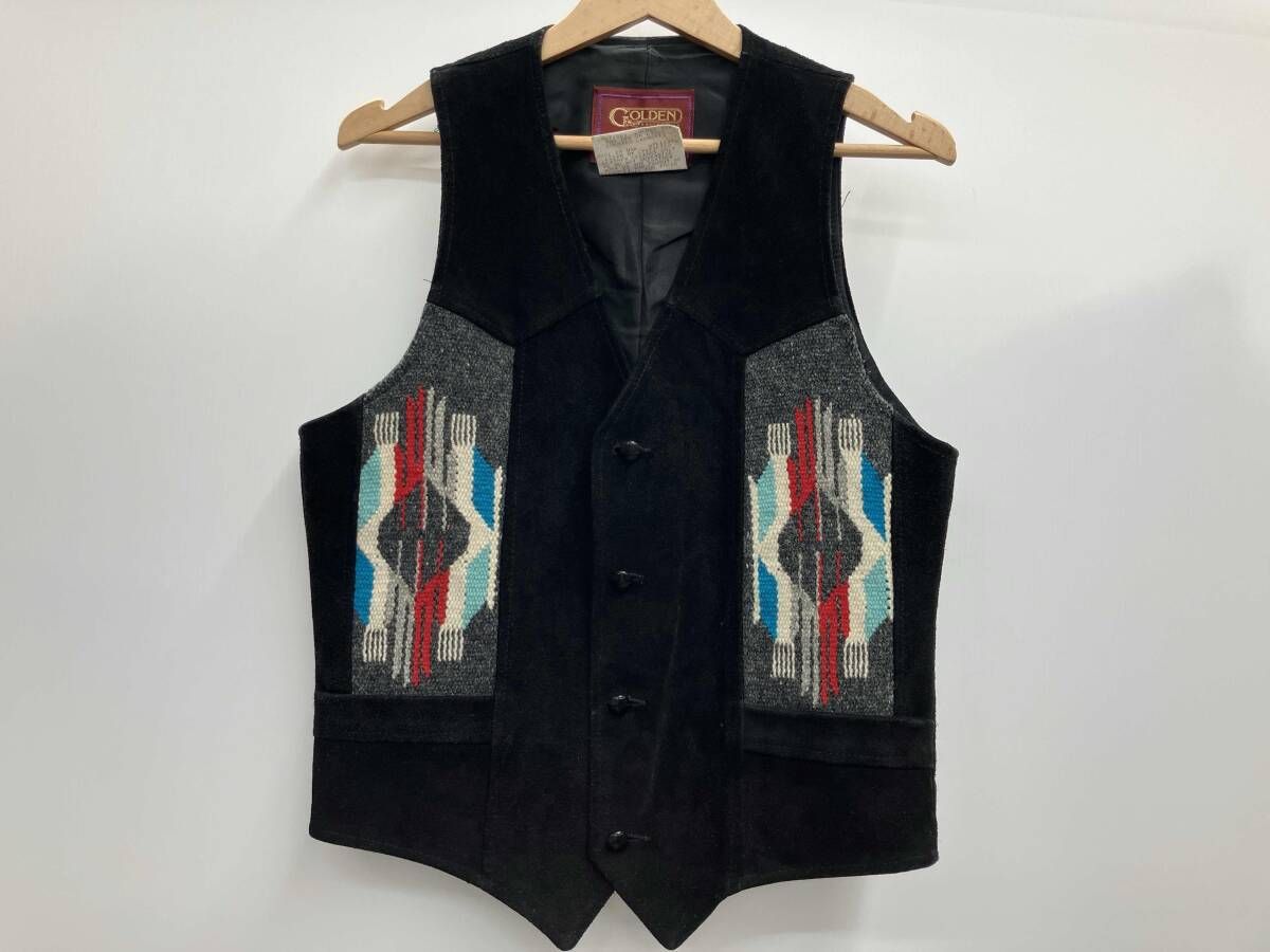 80s 90s チマヨベスト ブラック vintage Pioneer Wear パイオニアウエアー チマヨベスト 323 スウェードベスト